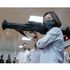 Taiwanese President Tsai Ing-wen holding an anti-tank rocket device