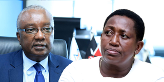 CA board chair Gilbert Kibe (left) and businesswoman Mary Wambui Mungai