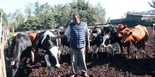 Mr Geoffrey Gitonga at his  farm in Lanet