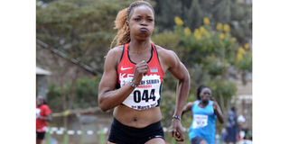 Joan Cherono competes in 200m women final