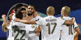 Algeria players celebrate