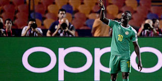Senegal's forward Sadio Mane celebrates after scoring a goal 