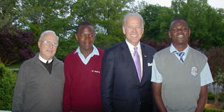 Nelson Gitonga with Joe Biden