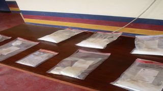Packets of heroin and cocaine recovered by anti-narcotic officers in Mombasa