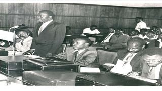 Michael Ochieng' Odhiambo, who was Jonah Anguka's lawyer, makes his argument in court