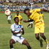 Sofapaka forward Jedinak Nana (left) vies with Silibwet FC defender Michael Muya. 