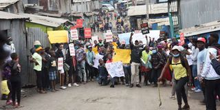 Police brutality protest in Mathare