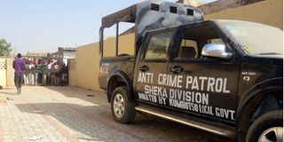 A police vehicle in the northern Nigerian city of Kano