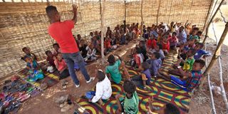 Ethiopian refugees at Um Raquba camp