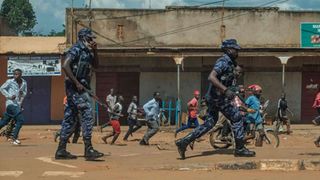 Uganda police disperse crowds in Kayunga town