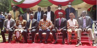 Raila with BBI Secretariat members