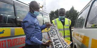 Number plates at Molo Police Station