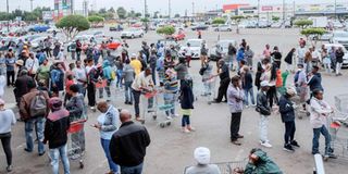 Shoppers in Soweto