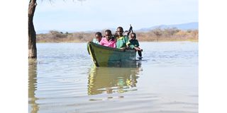 Pupils of Loruk Primary School in Baringo on their way to the institution.