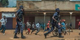 Uganda police disperse crowds 