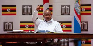 Ugandan President Yoweri Museveni at State House in Entebbe, Uganda in 2018.