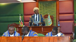 Nyandarua County Assembly Speaker Wahome Ndegwa during a past session of the Assembly.