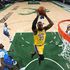 LeBron James #23 of the Los Angeles Lakers dunks the ball 