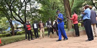 Bobi Wine supporters at Jeevanjee