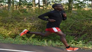 Zimbabwean athlete Jari Munyaradzi trains at Kapsait Nike Athletics Training Camp. 