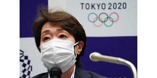 vPresident of the Tokyo 2020 Olympics Organising Committee Seiko Hashimoto speaks during a press conference in Tokyo