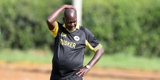 Tusker coach Robert Matano reacts on the touchline
