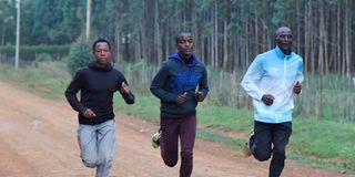 Doris and Declerk Omari train together at Kapseret for Eldoret City Marathon