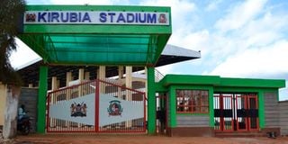 The main entrance of Kirubia Stadium in Tharaka-Nithi County on June 03, 2021