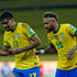 Brazil's Neymar and Paqueta celebrate