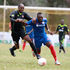 Talanta midfielder Barrack Odhiambo (right) vies with Kibera Black Stars defender Evans Chief 