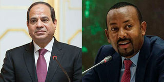 Egyptian President Abdel Fattah al-Sisi (left) and Ethiopian Prime Minister Abiy Ahmed