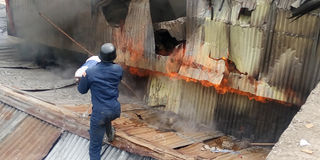 fire that razed houses Mukuru-Kayaba slum Nairobi