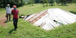 dismantled roof Tieng'rea Kisumu Busia Highway Kisumu 