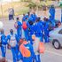 KPA players and officials at Chileka International Airport.