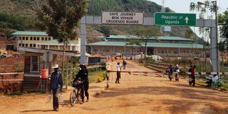 Cyanika border post between Uganda and Rwanda
