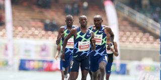 Emmanuel Korir wins the men's 800 metres semi-final during the Kenyan trials for the Tokyo Olympics