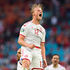 Denmark's forward Kasper Dolberg celebrates 
