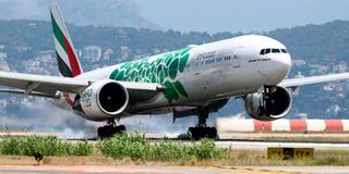Boeing 777 from Dubai lands at Nice airport