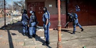 South Africa Police protests jacob zuma