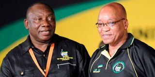 South African President Cyril Ramaphosa Jacob Zuma
