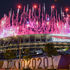 Fireworks light up the sky over the Olympic Stadium during the opening ceremony of the Tokyo 2020 Olympic