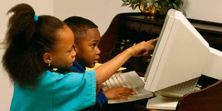 Children using a computer