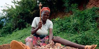 Women making gravel in Nyamira