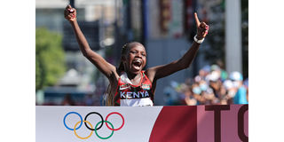 Kenya's Peres Jepchirchir wins the women's marathon final