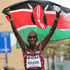 Kenya's Eliud Kipchoge celebrates after winning the men's marathon final