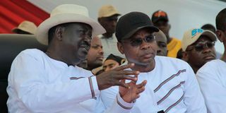 Raila Odinga and Amason Kingi