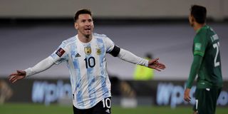 Argentina's Lionel Messi celebrates