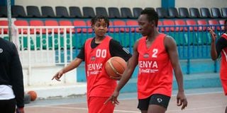 Kenya Lionesses players Georgia Adhiambo (left) and Natalie Akinyi 