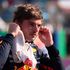 Red Bull's Dutch driver Max Verstappen looks on after placing second