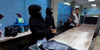 Afghan women airport workers
